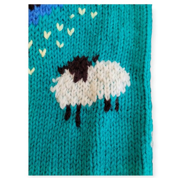 Vintage Full-Zip Sheep Cardigan Handmade L/XL - Picture 2 of 9